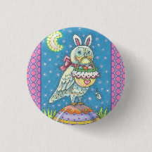 MAGIC BARN OWL & EASTER BASKET, HOLIDAY BUTTON Rnd