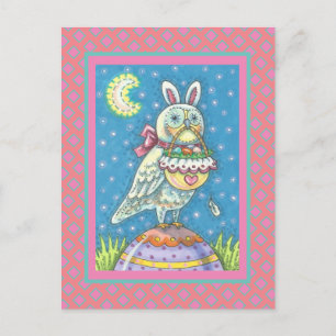 MAGIC BARN OWL & EASTER BASKET, HOLIDAY POSTCARD