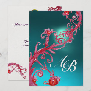 MAGIC BERRIES 3,MONOGRAM agate blue ice Invitation