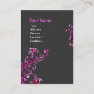 MAGIC BERRIES 4 MONOGRAM black white purple Business Card