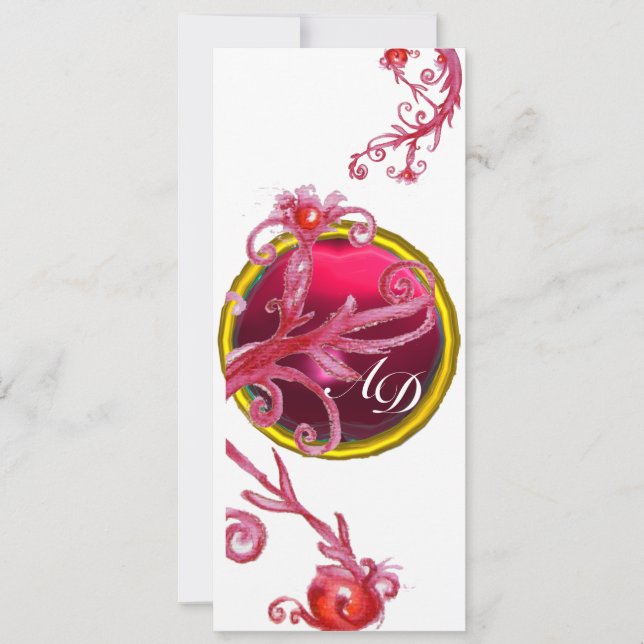 MAGIC BERRIES 4,MONOGRAM blue aquamarine Invitation (Front)