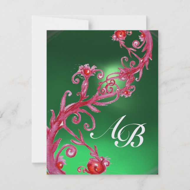 MAGIC BERRIES 4,MONOGRAM red jade ice Invitation (Front)
