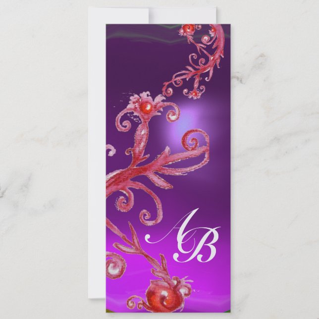 MAGIC BERRIES 4,MONOGRAM red purple ice Invitation (Front)