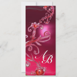 MAGIC BERRIES 4,MONOGRAM red ruby ice Invitation