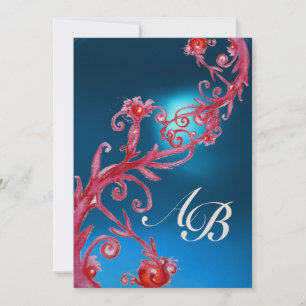 MAGIC BERRIES 4,MONOGRAM red sapphire champagne Invitation
