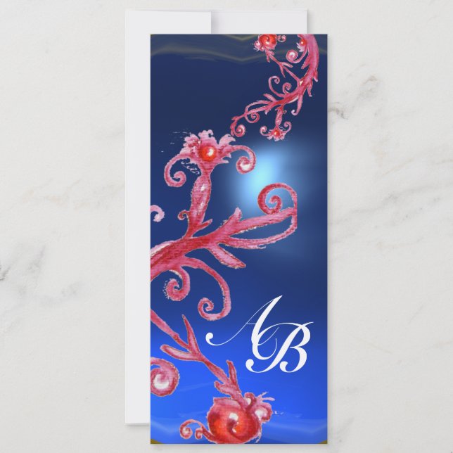 MAGIC BERRIES 4,MONOGRAM red sapphire gold Invitation (Front)
