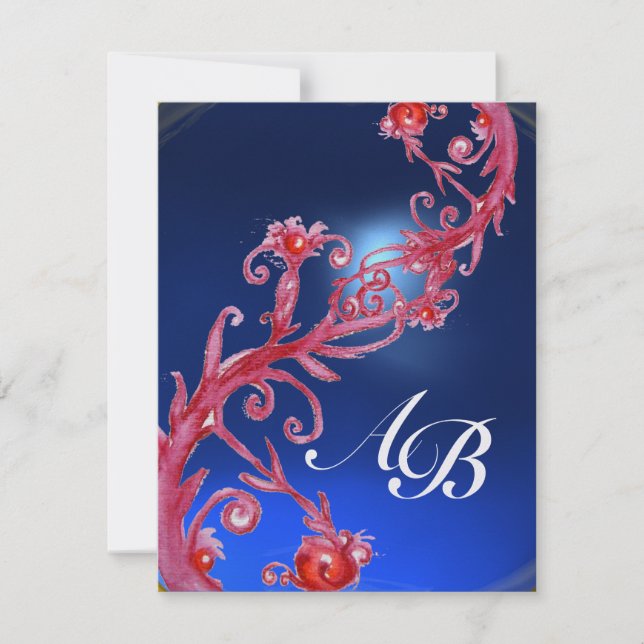 MAGIC BERRIES 4,MONOGRAM red  sapphire ice Invitation (Front)