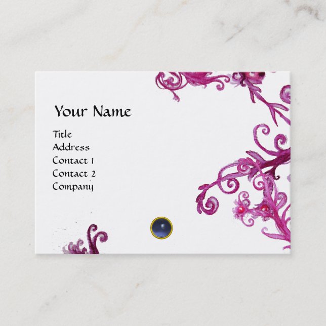 MAGIC BERRIES  MONOGRAM gem blue Business Card (Front)