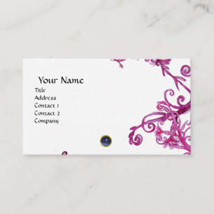 MAGIC BERRIES MONOGRAM gem blue linen Business Card