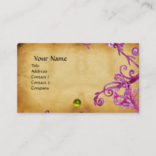 MAGIC BERRIES MONOGRAM gem blue parchment Business Card