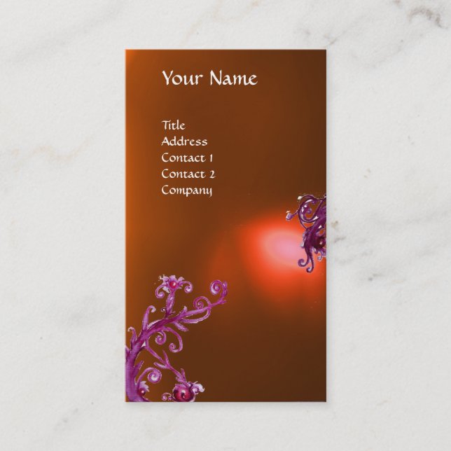 MAGIC BERRIES MONOGRAM orange Business Card (Front)