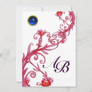 MAGIC BERRIES,MONOGRAM red sapphire Invitation