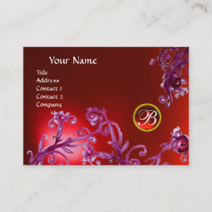 MAGIC BERRIES MONOGRAM, ruby red Business Card