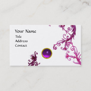MAGIC BERRIES MONOGRAM swirl gem purple white Business Card