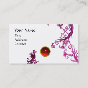 MAGIC BERRIES  MONOGRAM  swirl gem red eggshell Business Card