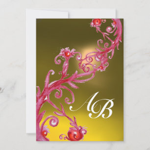 MAGIC BERRIES,MONOGRAM topaz Invitation