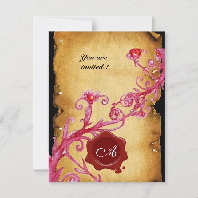 MAGIC BERRIES  MONOGRAM, vax seal Invitation (Front)