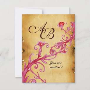 MAGIC BERRIES  MONOGRAM wax seal parchment Invitation