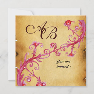 MAGIC BERRIES MONOGRAM wax seal parchment Invitation