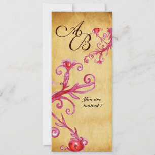 MAGIC BERRIES  MONOGRAM wax seal parchment Invitation