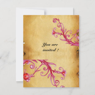 MAGIC BERRIES  MONOGRAM wax seal parchment Invitation