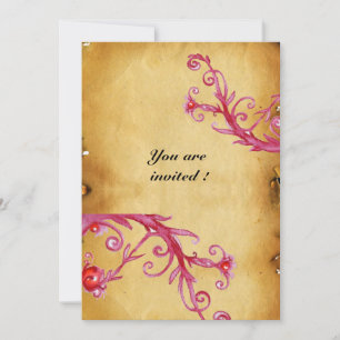 MAGIC BERRIES  MONOGRAM wax seal parchment Invitation