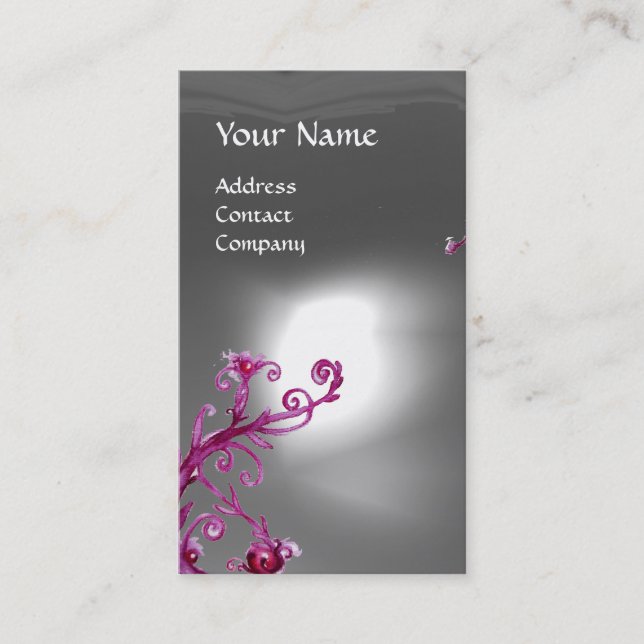 MAGIC BERRIES MONOGRAM white Business Card (Front)