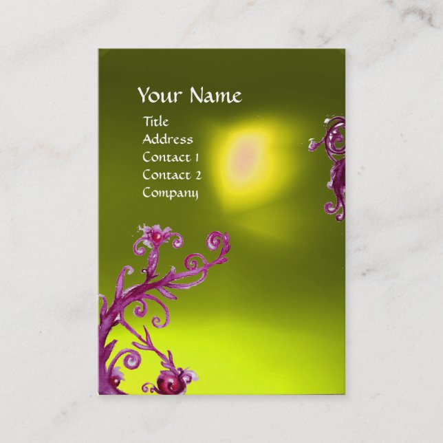 MAGIC BERRIES  MONOGRAM  yellow topaz Business Card (Front)