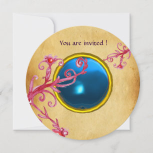 MAGIC BERRIES PARCHEMENT GEM blue sapphire Invitation