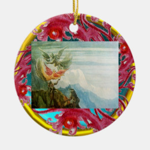 MAGIC BERRIES PHOTO TEMPLATE Red Ruby Ceramic Tree Decoration