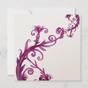MAGIC BERRIES, purple white metallic  gold Invitation