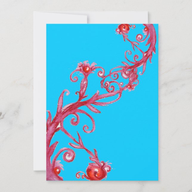 MAGIC BERRIES, red blu Invitation (Front)