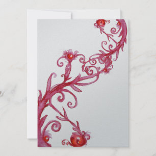 MAGIC BERRIES, red white metallic silver Invitation