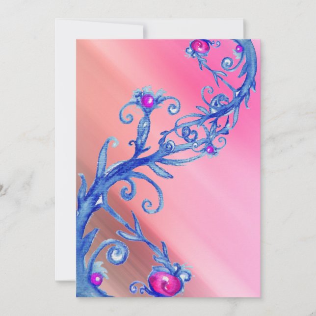 MAGIC BERRIES, red white silk Invitation (Front)