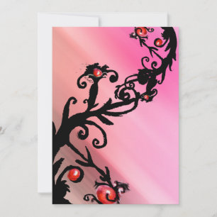 MAGIC BERRIES, red white silk Invitation