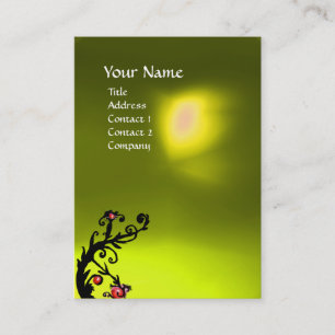 MAGIC BERRIES YELLOW TOPAZ GEM MONOGRAM red black Business Card