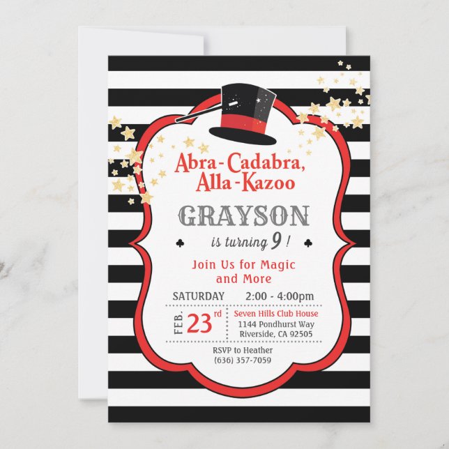 Magic birthday invitation (Front)