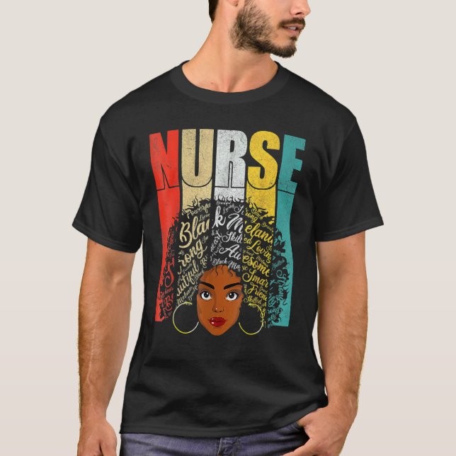Magic Black Nurse Melanin Black History Pride Nurs T-Shirt (Front)