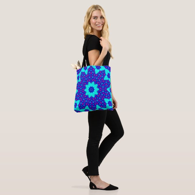 Magic Blue kaleidoscope flourished Tote Bag (On Model)