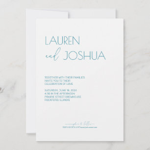 Magic Blue • Modern Minimalist Script Wedding Invitation