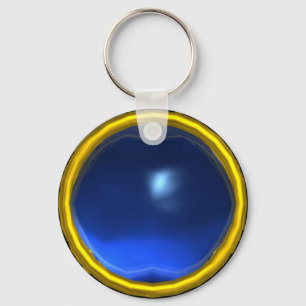 MAGIC BLUE SAPPHIRE GEM STONE KEY RING