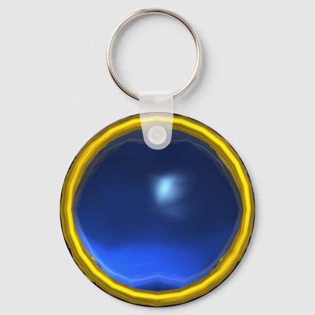 MAGIC BLUE SAPPHIRE GEM STONE KEY RING (Front)