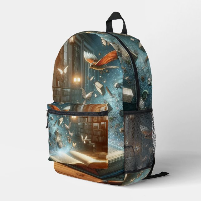Magic Book – Stories Coming to Life Printed Backpack (Back Corner Right)