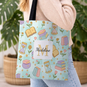Magic Books Tote Bag Girly Mint Green