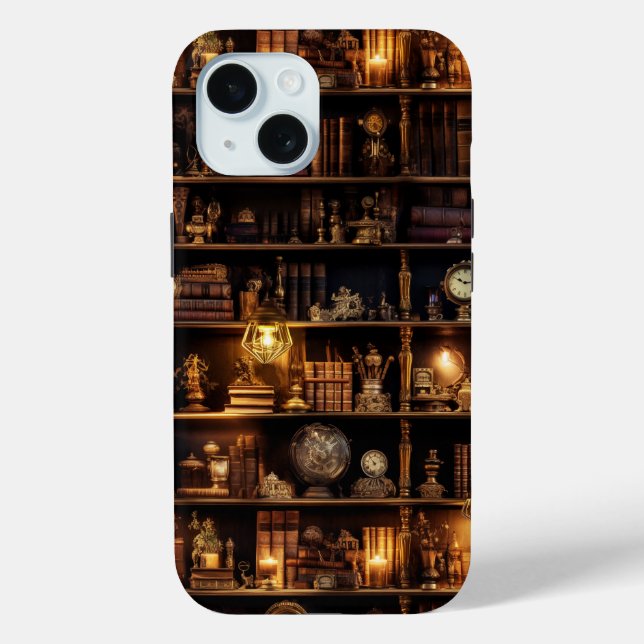 Magic Bookshelf Steampunk Case-Mate iPhone Case (Back)