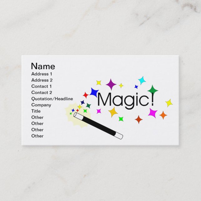 Magic Business Card (Front)