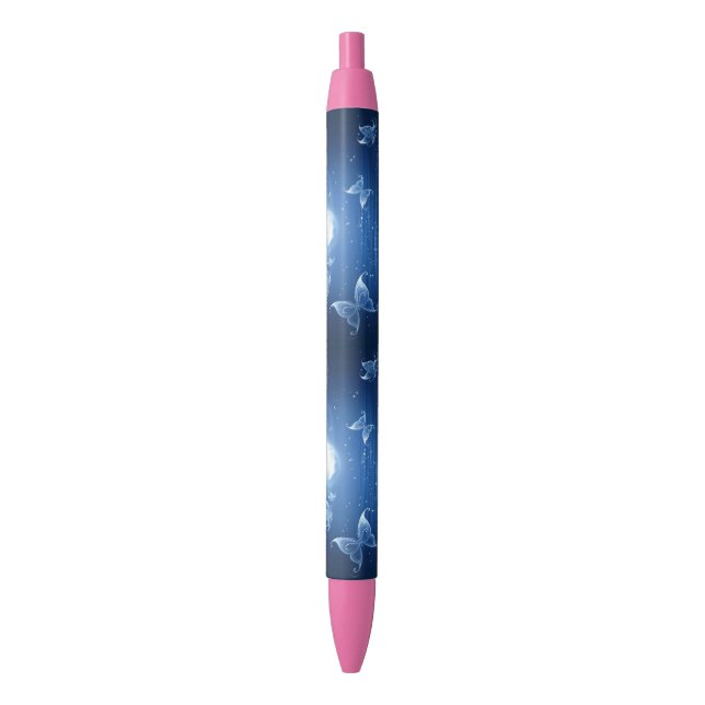 magic butterflies blue ink Pen (Front Vertical)