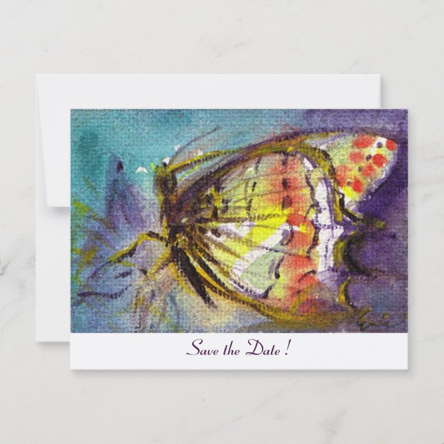 MAGIC BUTTERFLY  ,champagne metallic Invitation (Front)