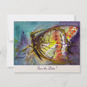 MAGIC BUTTERFLY  ,champagne metallic Invitation