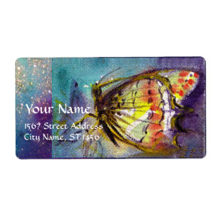 MAGIC BUTTERFLY IN BLUE GOLD SPARKLES